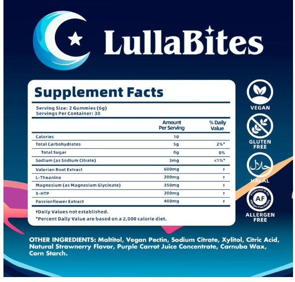 "LullaBites: Gomas para dormir 60cp"